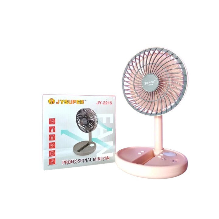 JYSUPER JY-2215 Folding Rechargeable Fan With LED Light